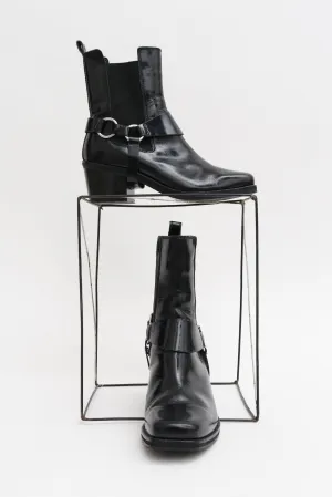 BLACK GLOSS COWBOY BOOTS