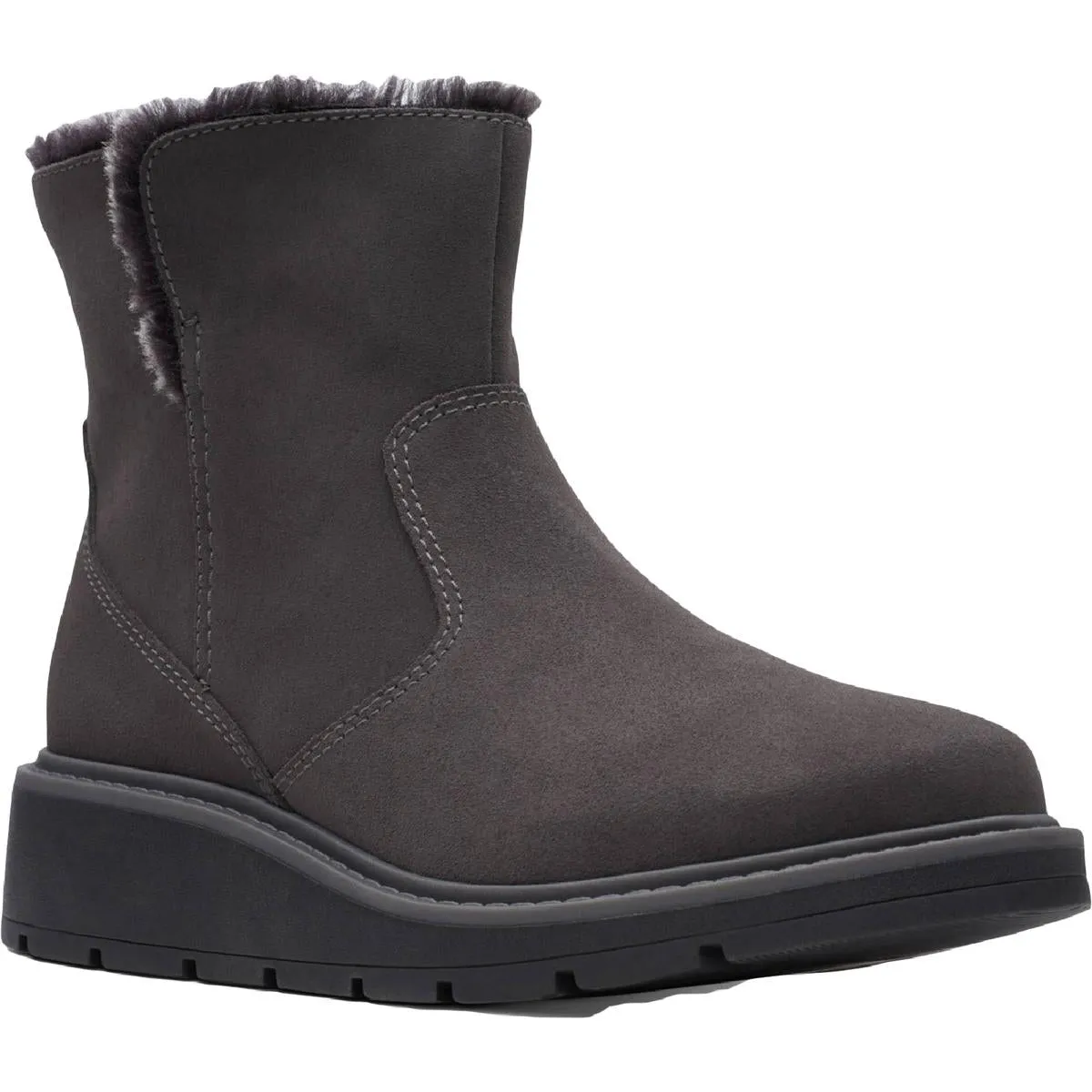 Clarks Womens Ivery Opal Suede Cold Weather Ankle Boots
