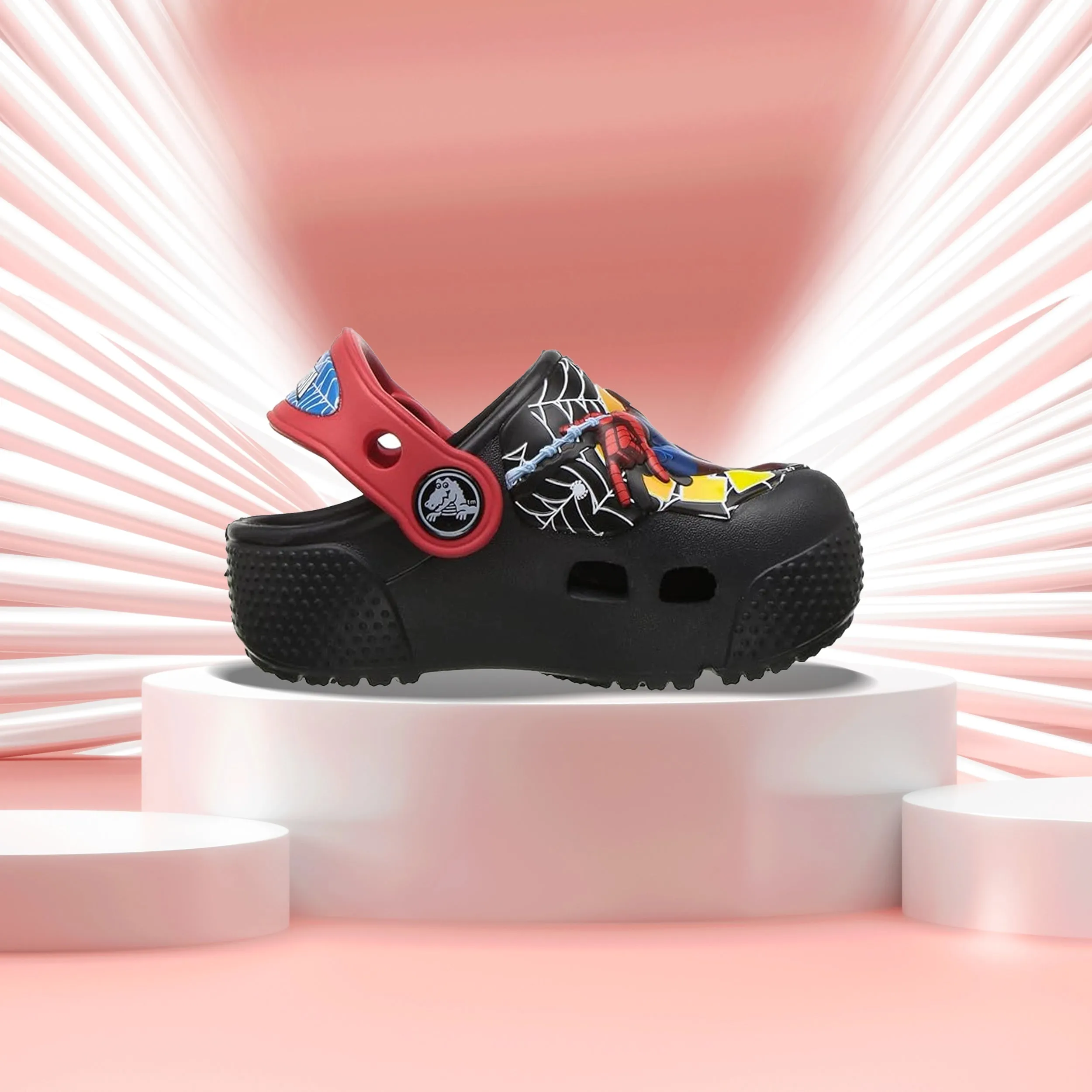 Crocs FunLab Lights Spiderman Boys Clog in Black