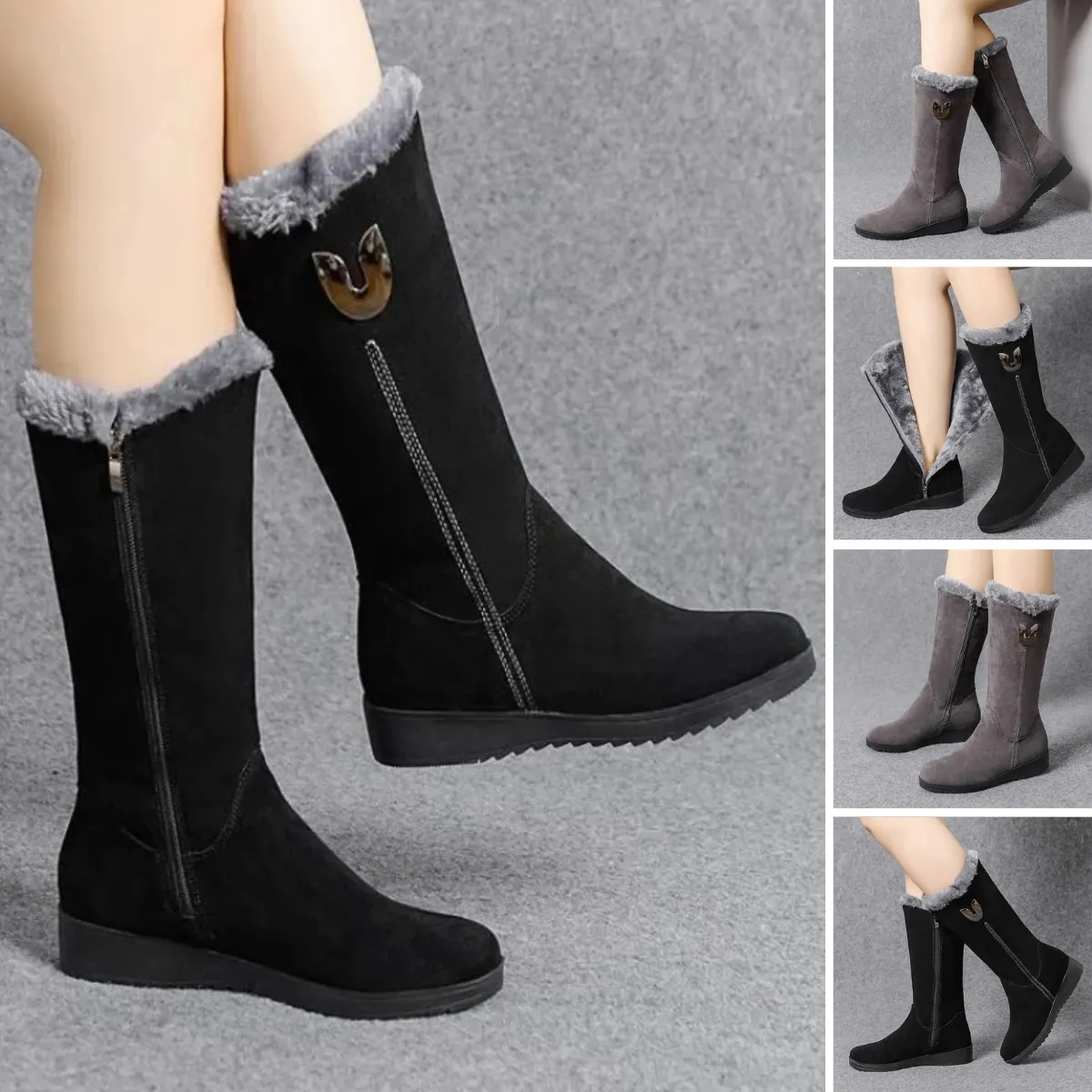 Elegant Suede Knee High Boots with Zipper for Women | Ideal for Everyday Wear