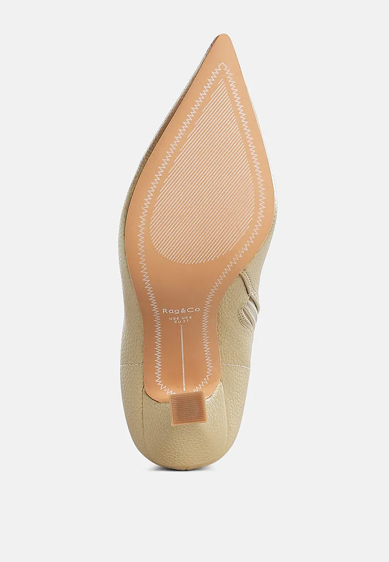 Farnak Metallic Pointed Toe Ankle Boots