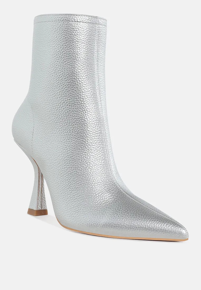 Farnak Metallic Pointed Toe Ankle Boots