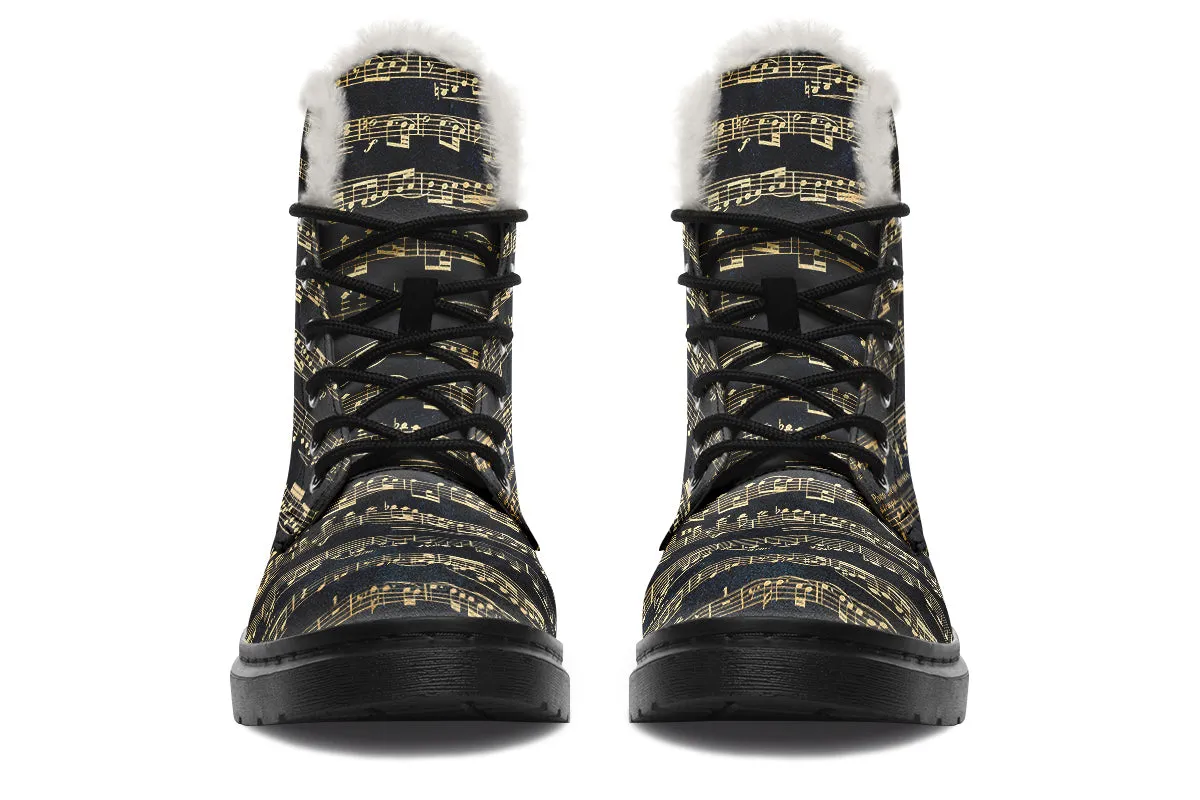 Golden Music Faux Fur Boots