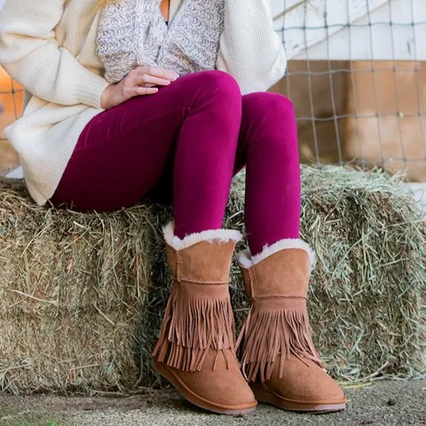 Ladies Classic Fringed Sheepskin Boot