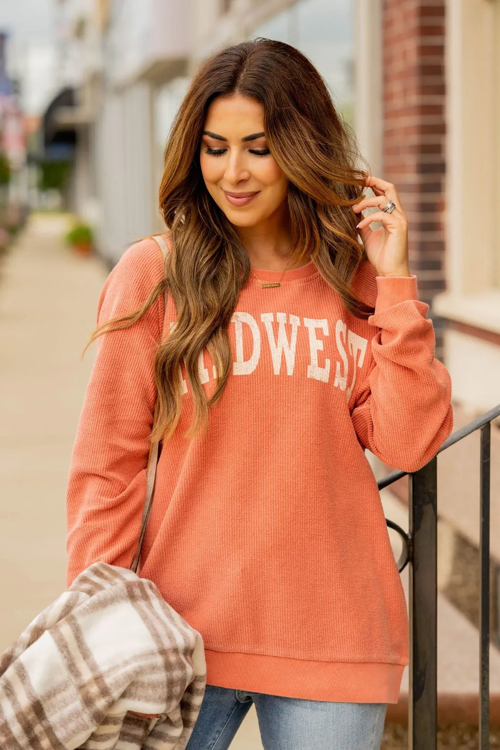 Lightly Ribbed Midwest Graphic Crewneck