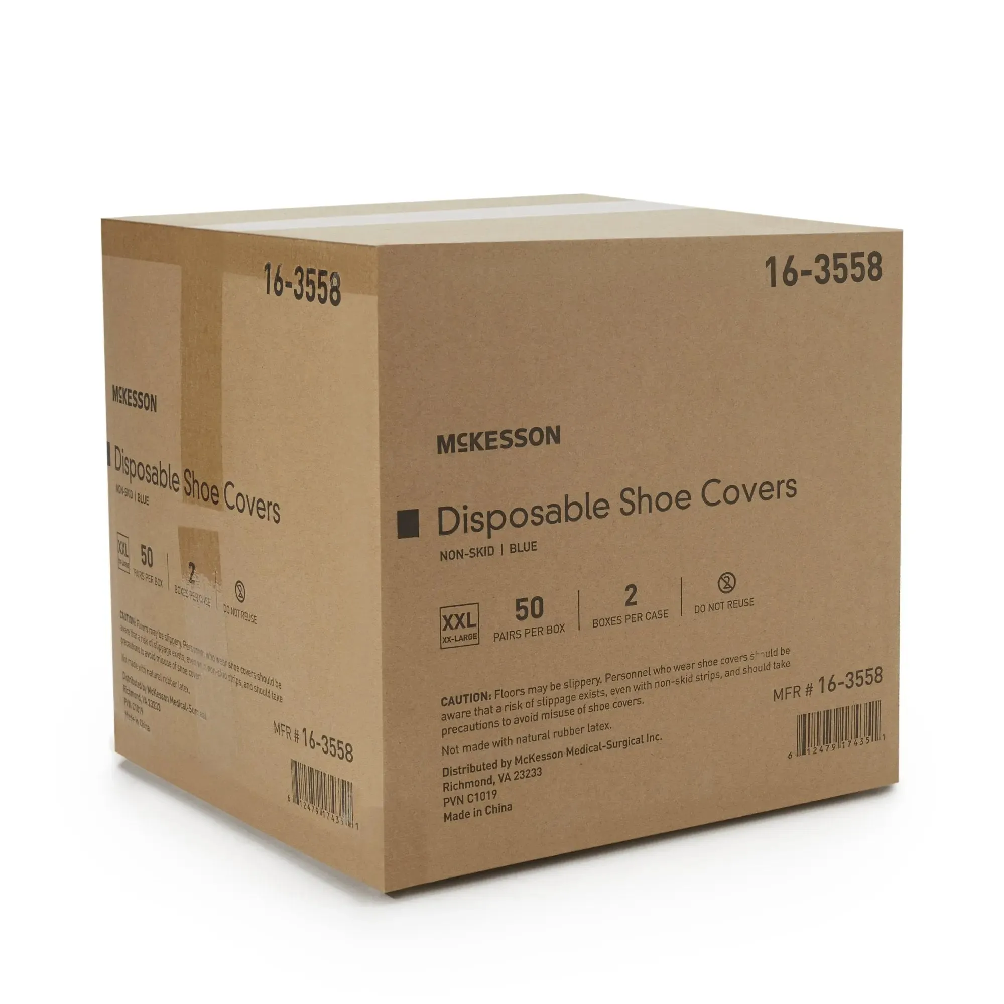 McKesson Shoe Covers, 2X-Large, Nonskid Sole, Blue