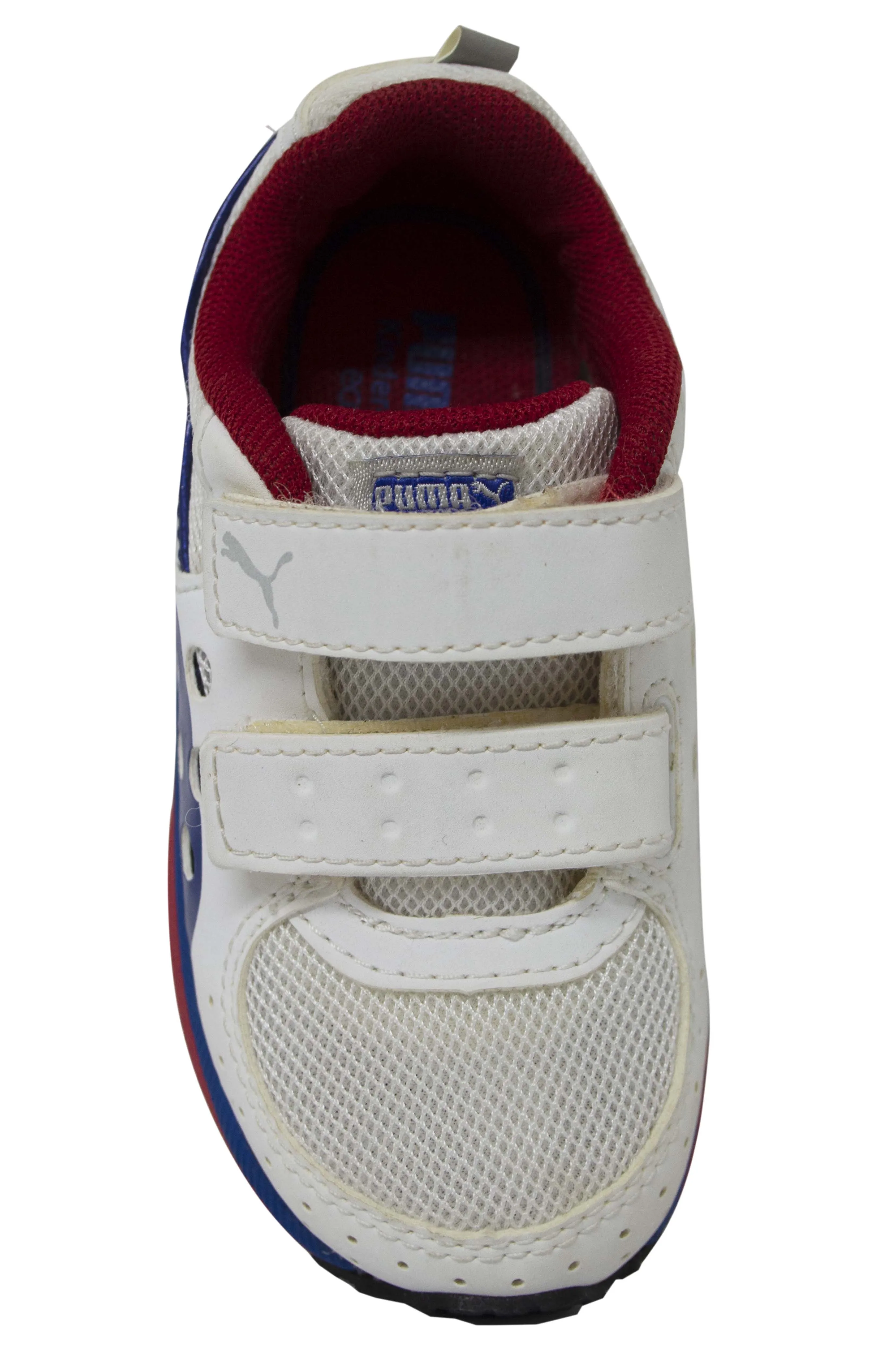 Puma Faas 300 Kids Hook And Loop White Leather Textile Trainers 185866 09