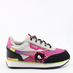Puma SEGA Future Rider Amy Rose Kids Textile Lace Up Trainers 373211 02