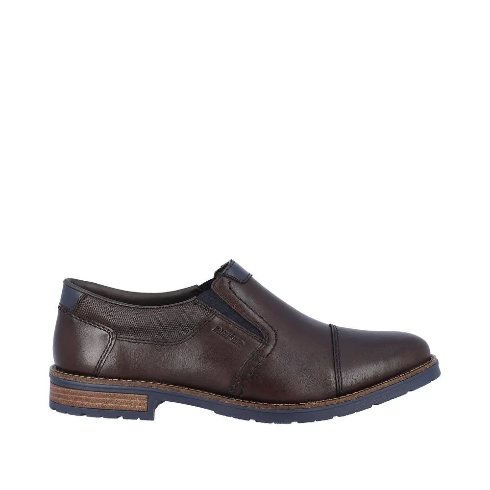 Rieker 14652-25 Mens Dark Brown Leather Slip On Shoes