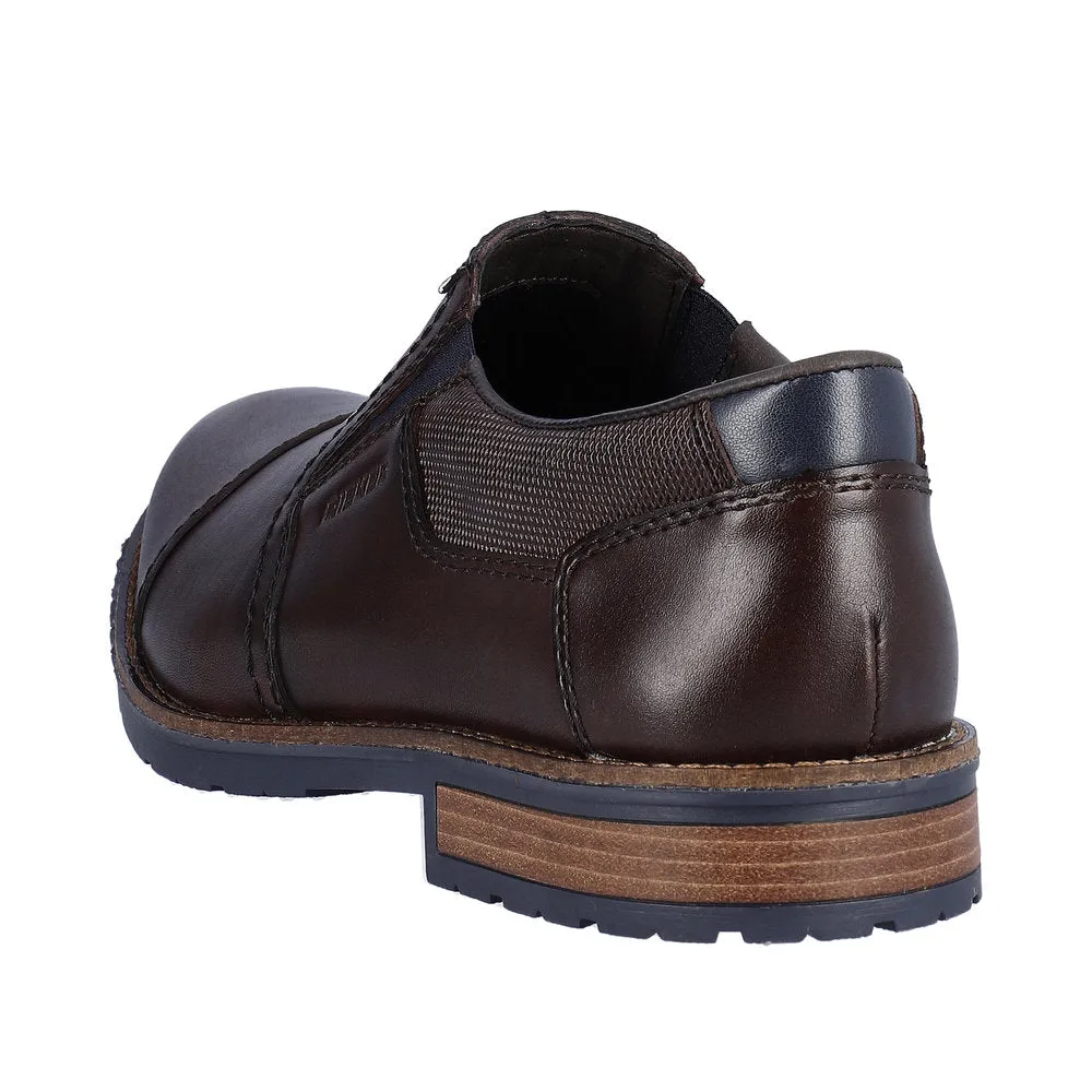 Rieker 14652-25 Mens Dark Brown Leather Slip On Shoes