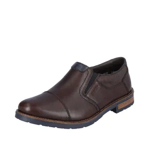 Rieker 14652-25 Mens Dark Brown Leather Slip On Shoes
