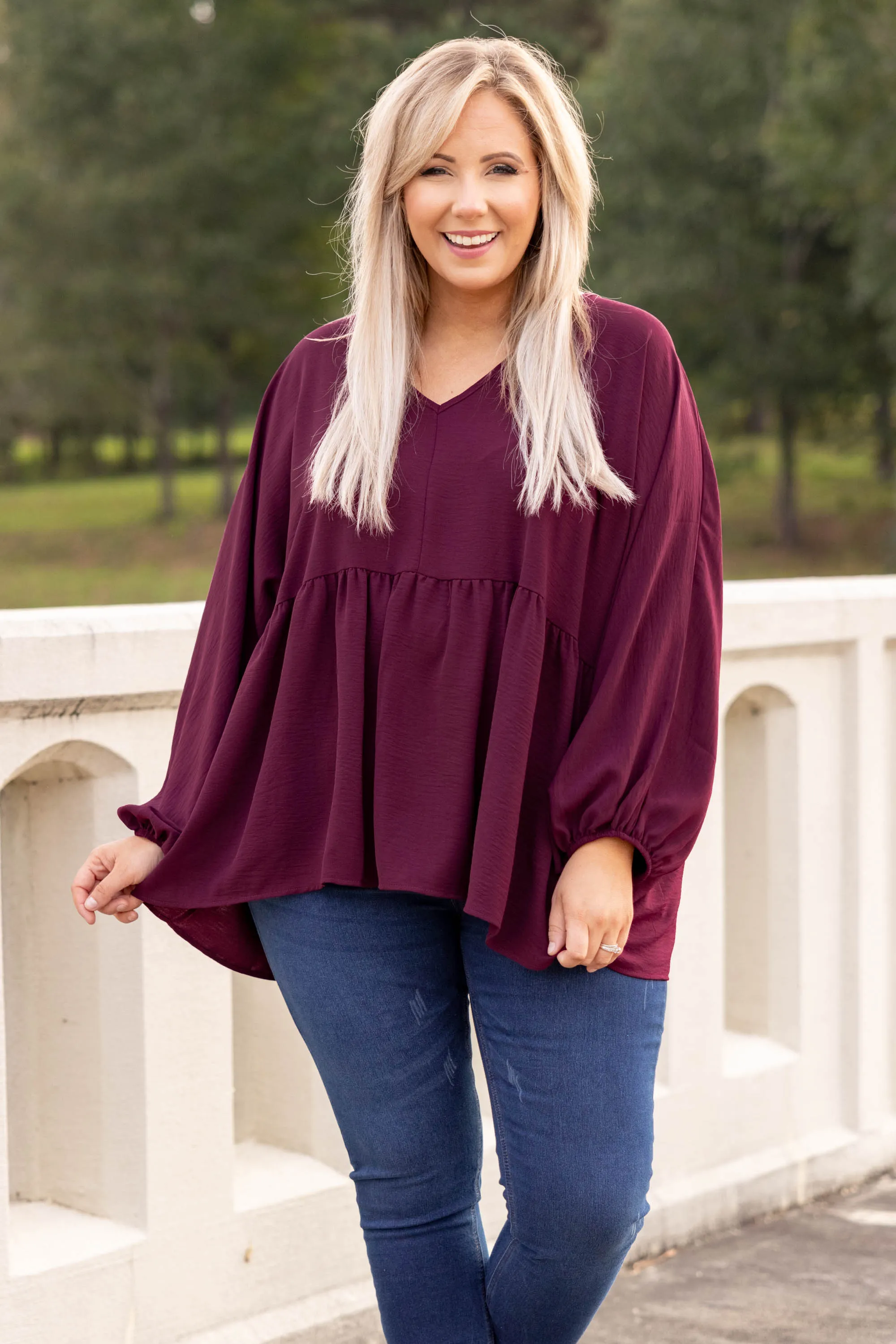 This Is Real, This Is Me Top, Burgundy