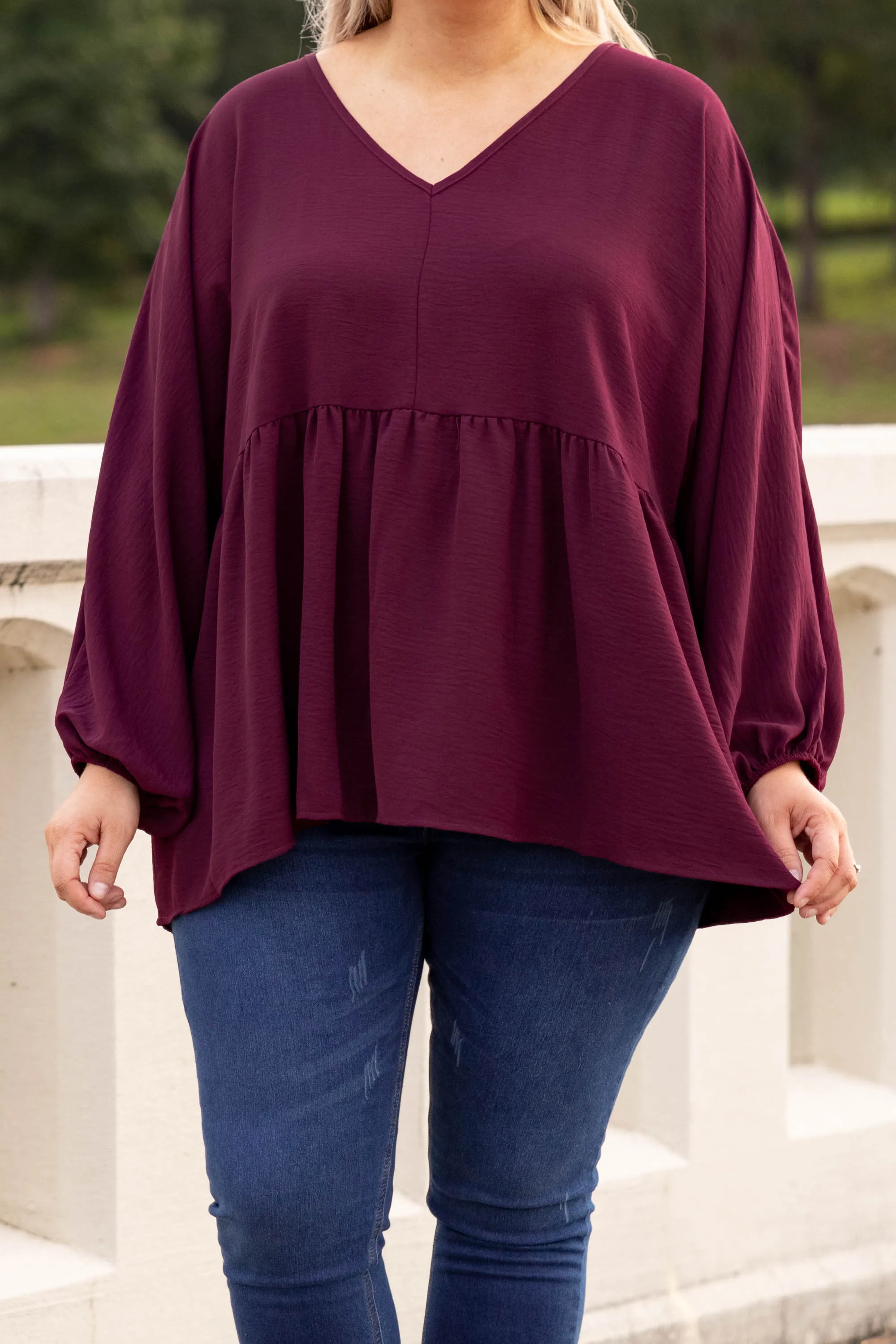 This Is Real, This Is Me Top, Burgundy