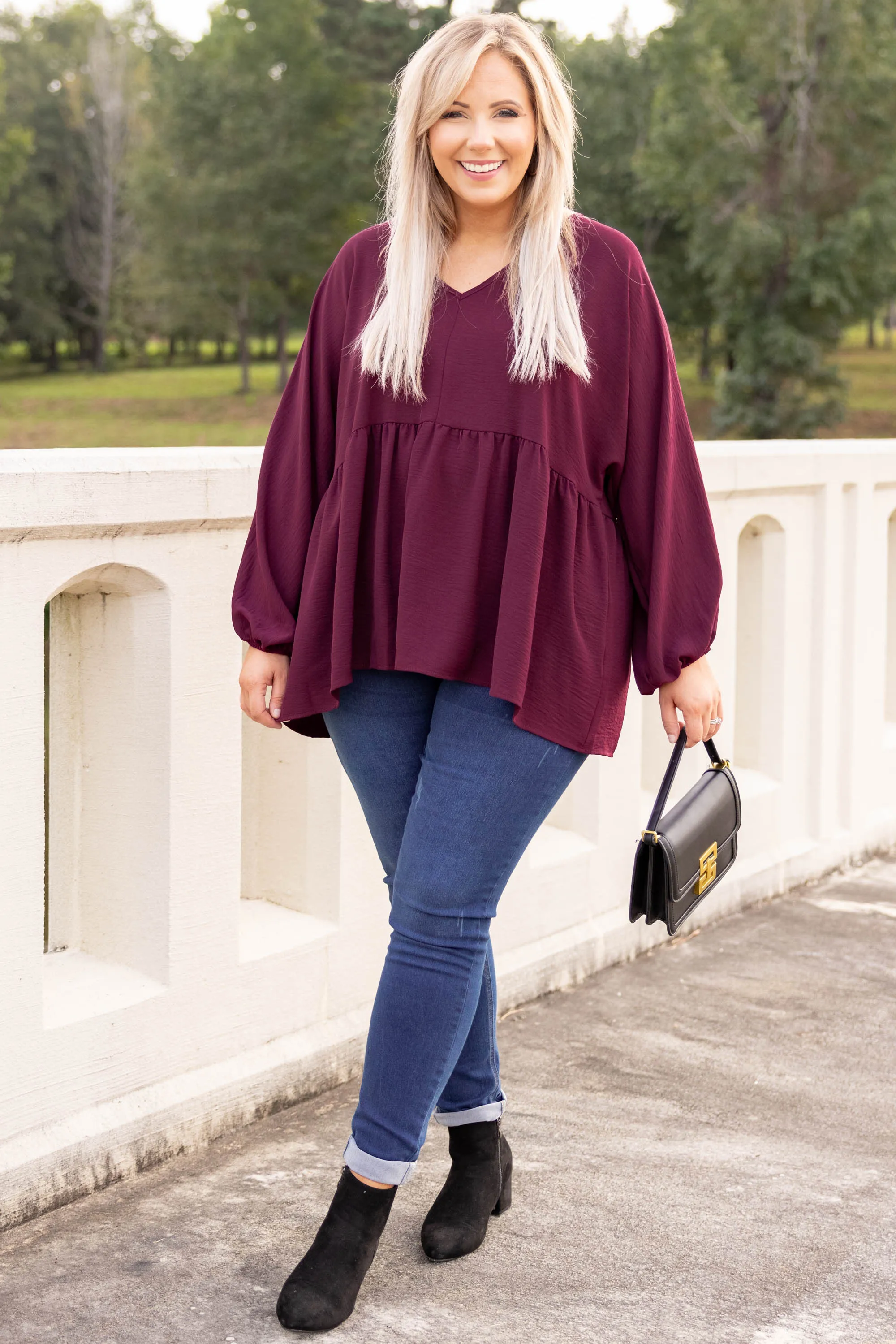 This Is Real, This Is Me Top, Burgundy