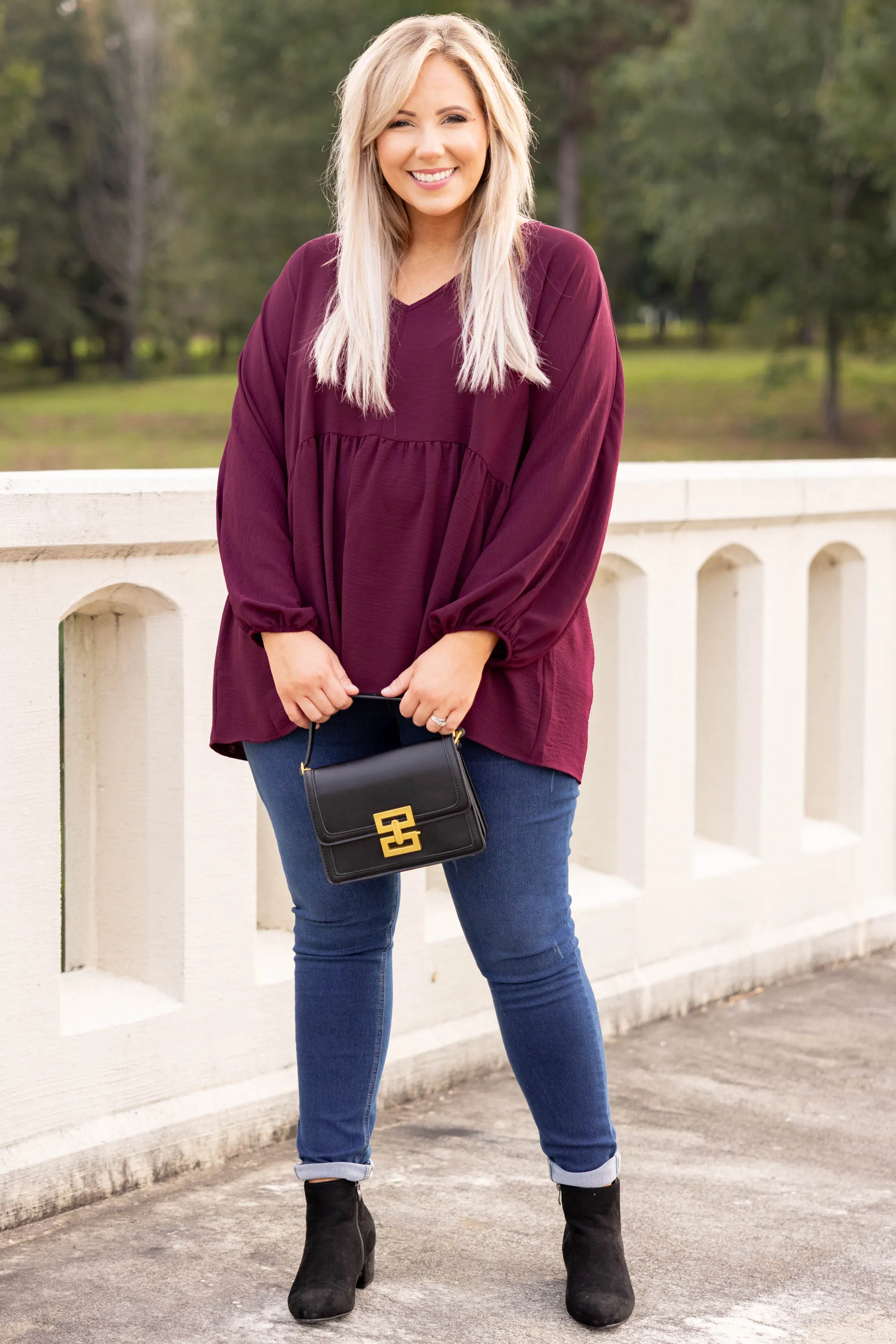 This Is Real, This Is Me Top, Burgundy