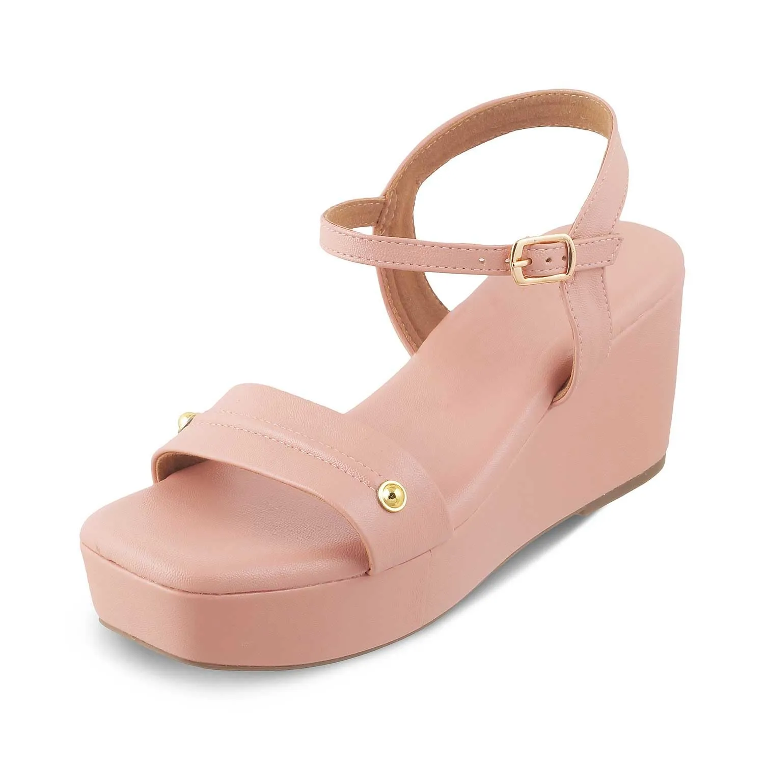 tresmode Amsterdam Pink Women's Dress Wedge Sandals - Elevate Your Style with Elegance and Comfort || Size (EU-39/UK-6/US-8)