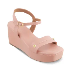 tresmode Amsterdam Pink Women's Dress Wedge Sandals - Elevate Your Style with Elegance and Comfort || Size (EU-39/UK-6/US-8)