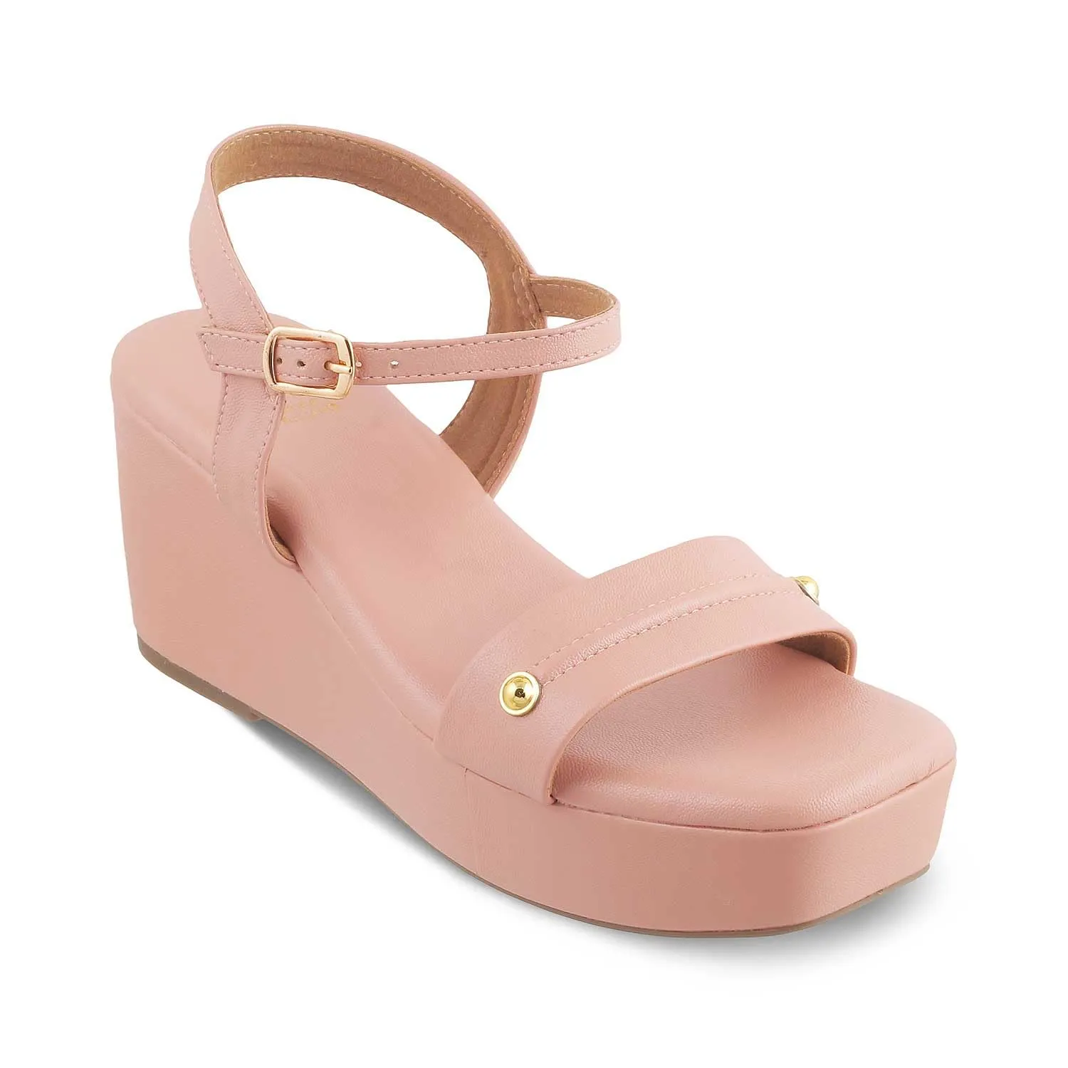 tresmode Amsterdam Pink Women's Dress Wedge Sandals - Elevate Your Style with Elegance and Comfort || Size (EU-39/UK-6/US-8)