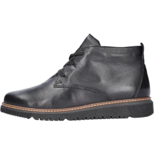 Waldlaufer 604804 144 001 K-Gesa Ladies Wide Black Leather Arch Support Zip & Lace Ankle Boots