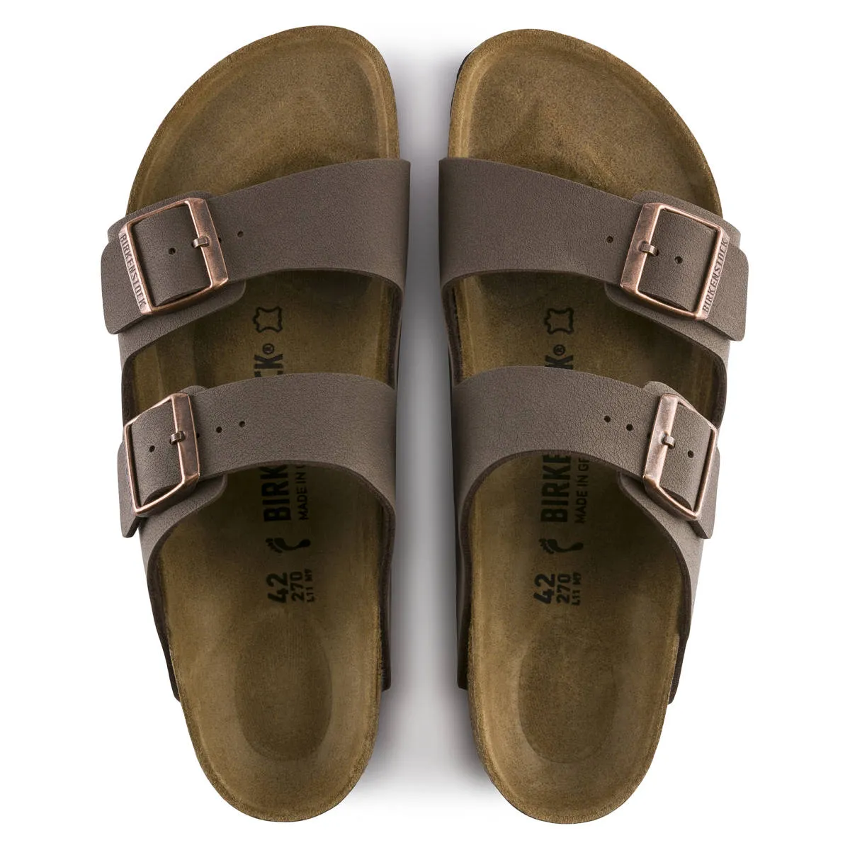 Women's Birkenstock Arizona Mocha Birkibuc - BIRK-151183