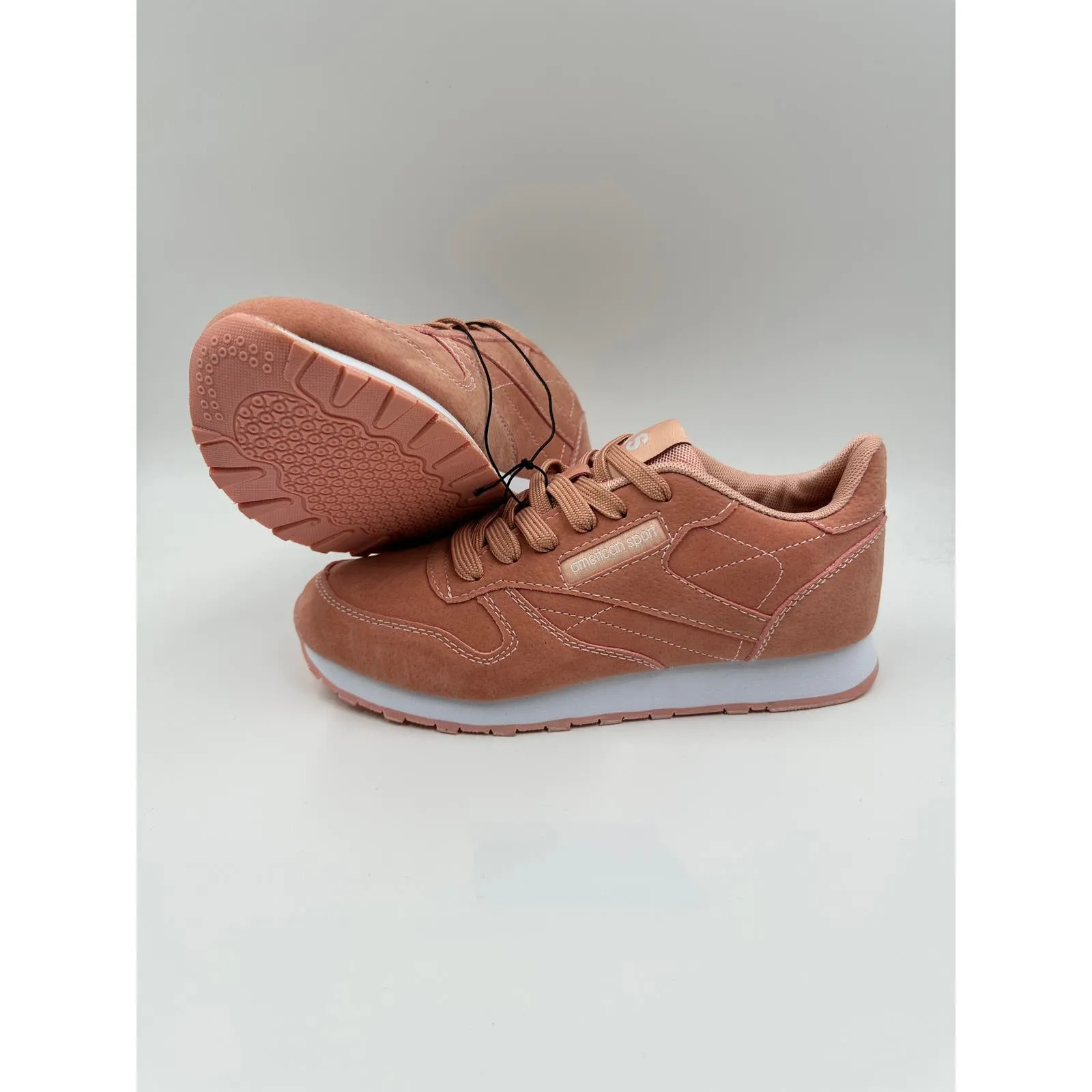 Women's Size 6, Salmon Casual Running Sneaker with White Accents and Sole