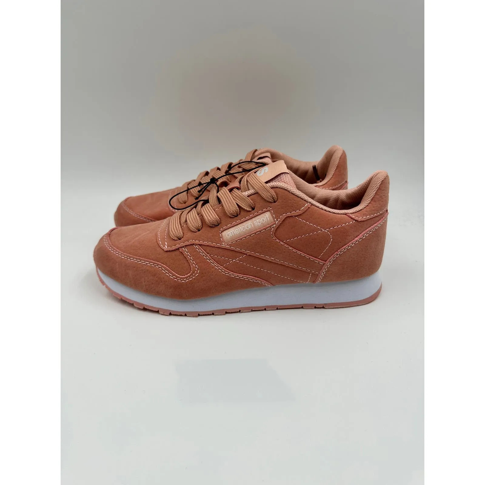 Women's Size 6, Salmon Casual Running Sneaker with White Accents and Sole